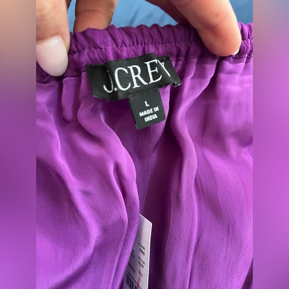 J Crew Skirt Gwyneth Layered Slip Skirt Purple Crinkle Chiffon Size Large Midi - Picture 4 of 8